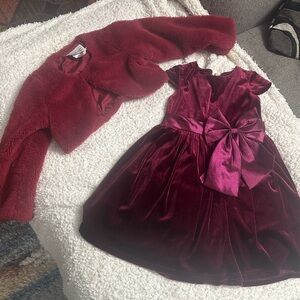 Elegant Burgundy Kids Formal Dress with Jacket